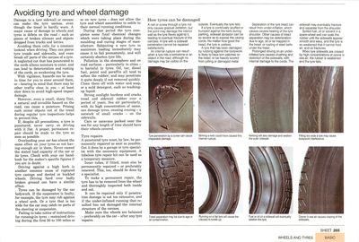 Avoiding tyre and wheel damage