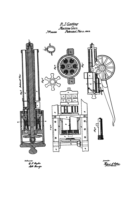 Revolving battery guns